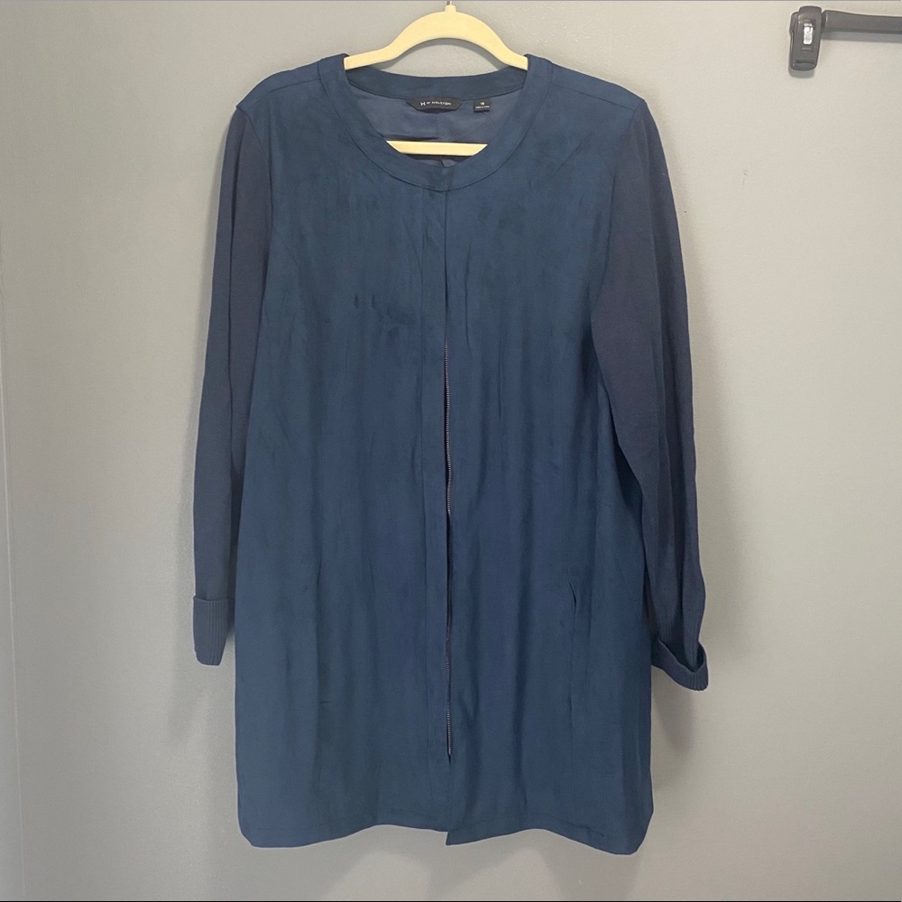 H by Halston navy zip up jacket size 16